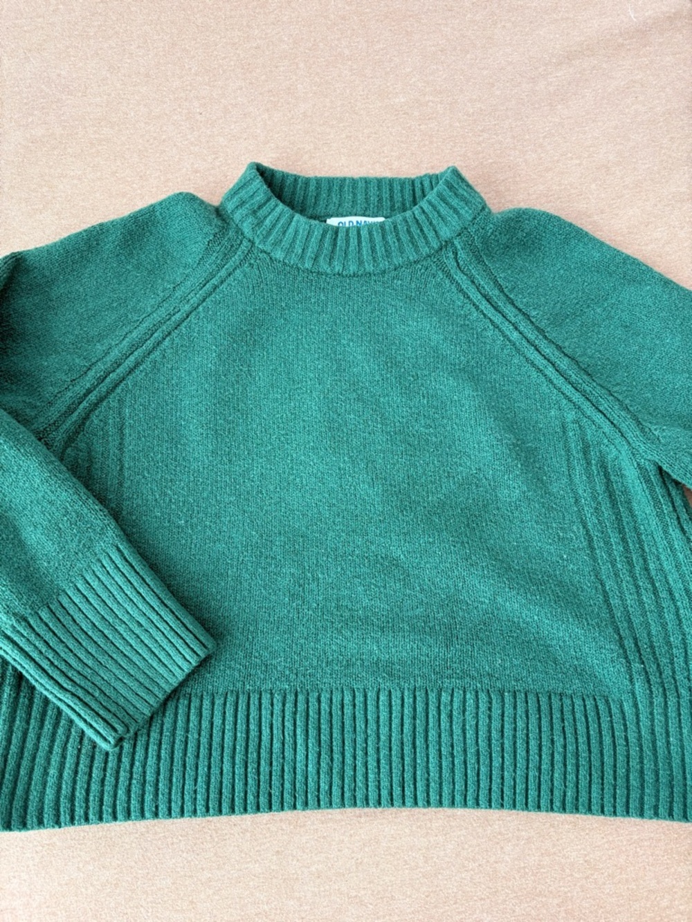 Old Navy Green Crewneck Ribbed-Hem Sweater